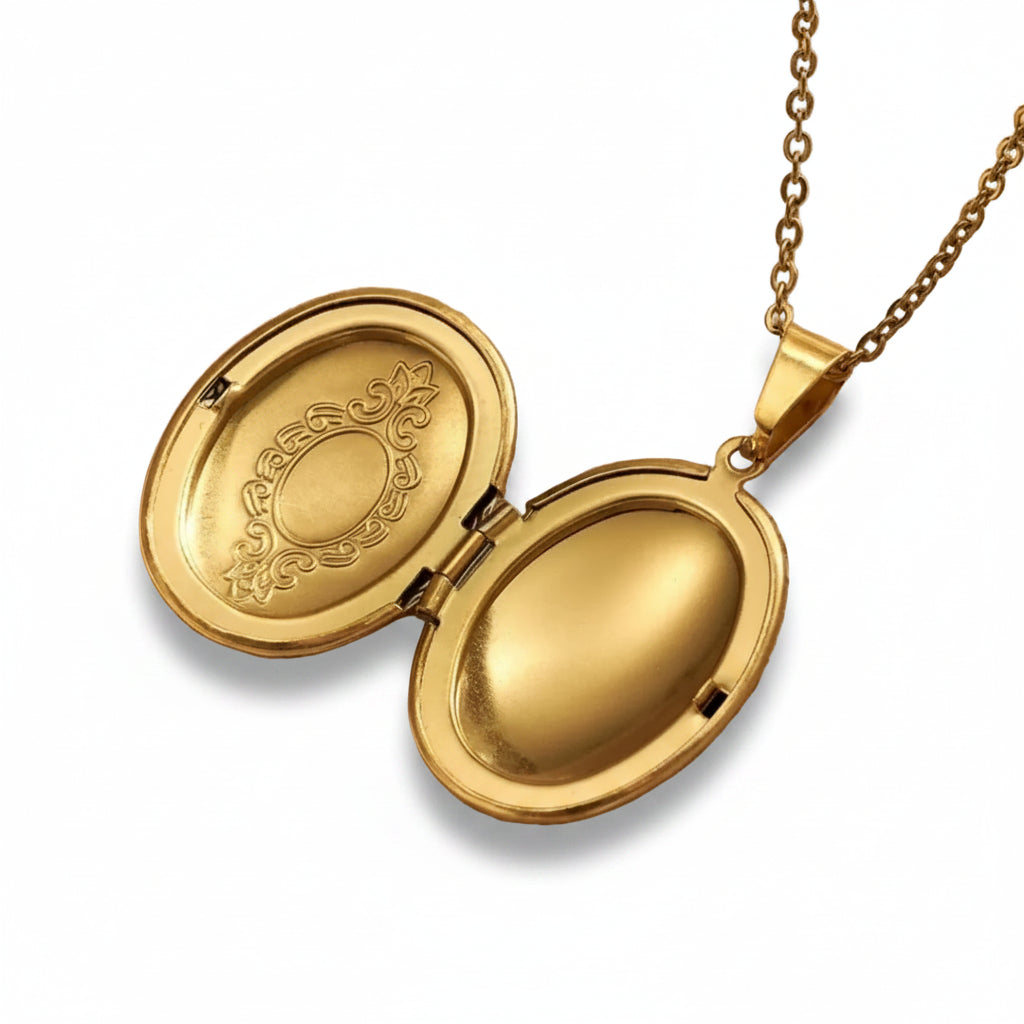 Ketting memory locket 'gold oval'