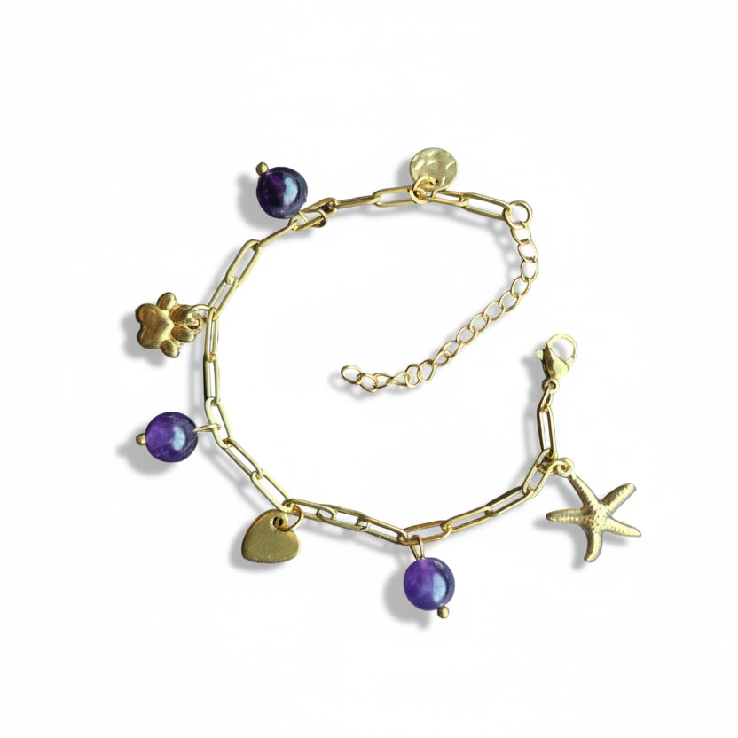 Bedelarmband met amethist