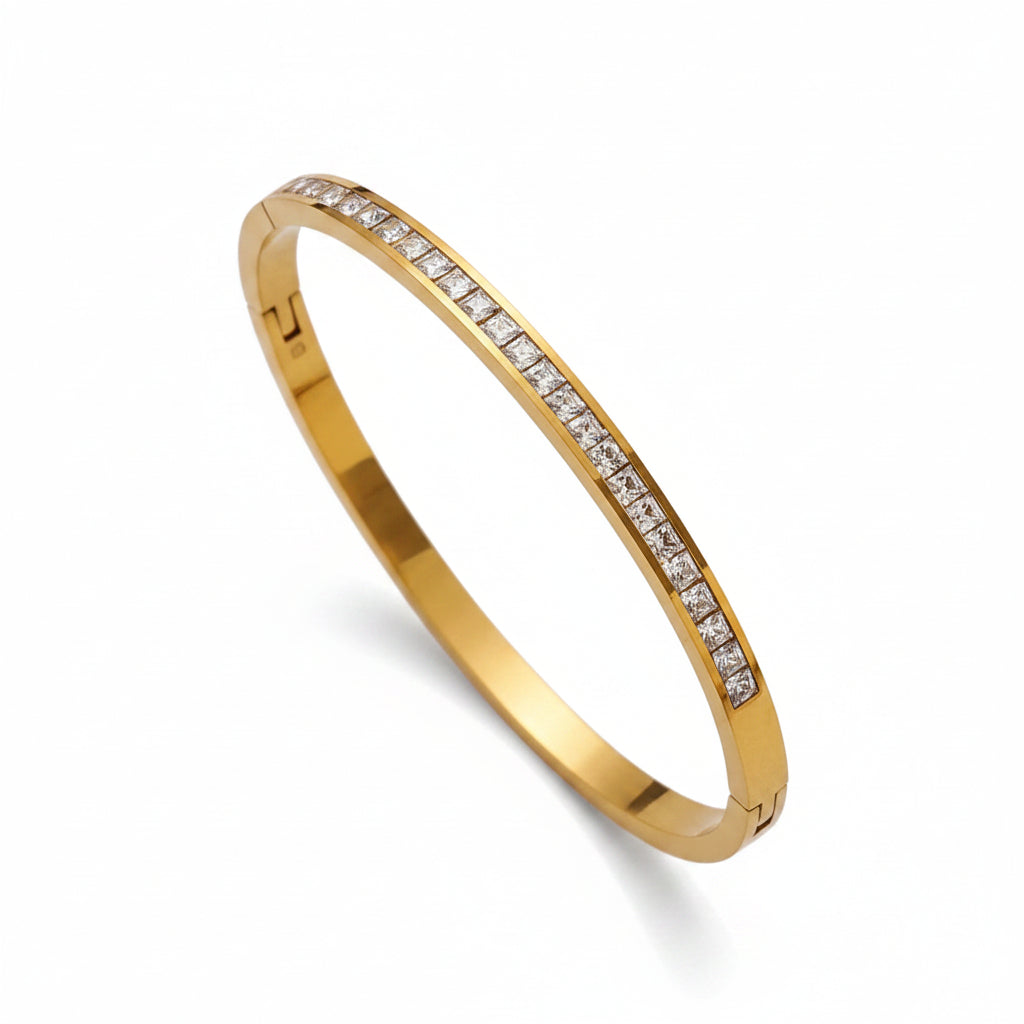 Bangle met strass goudkleur