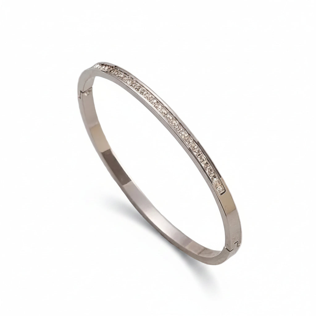 Bangle met strass zilverkleur