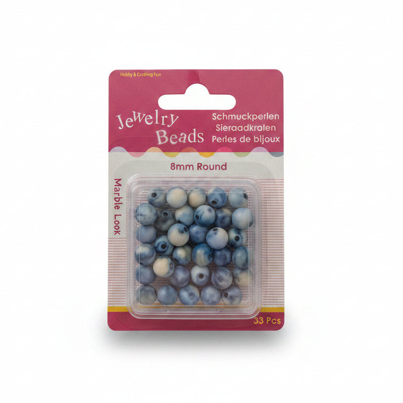 Sieraadkralen marble look 8mm #5510