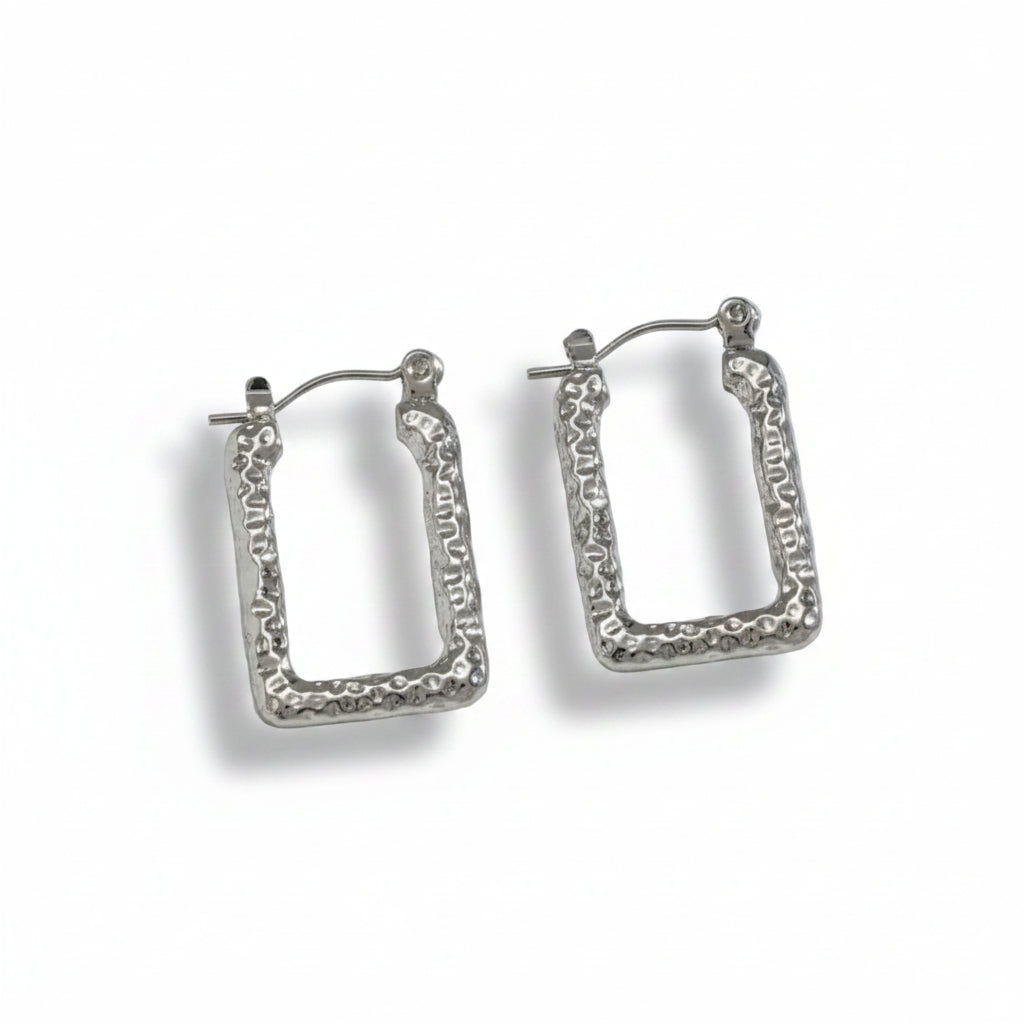 Oorbellen 'zilver vierkant'