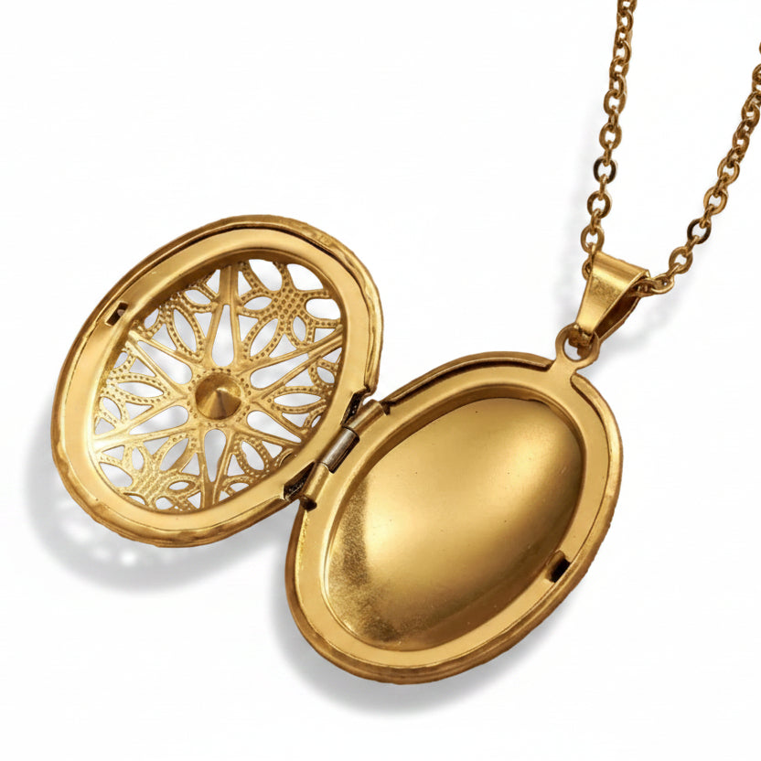 Ketting memory locket - vintage stijl