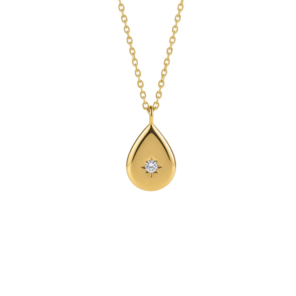 Ketting 'druppel met diamand'