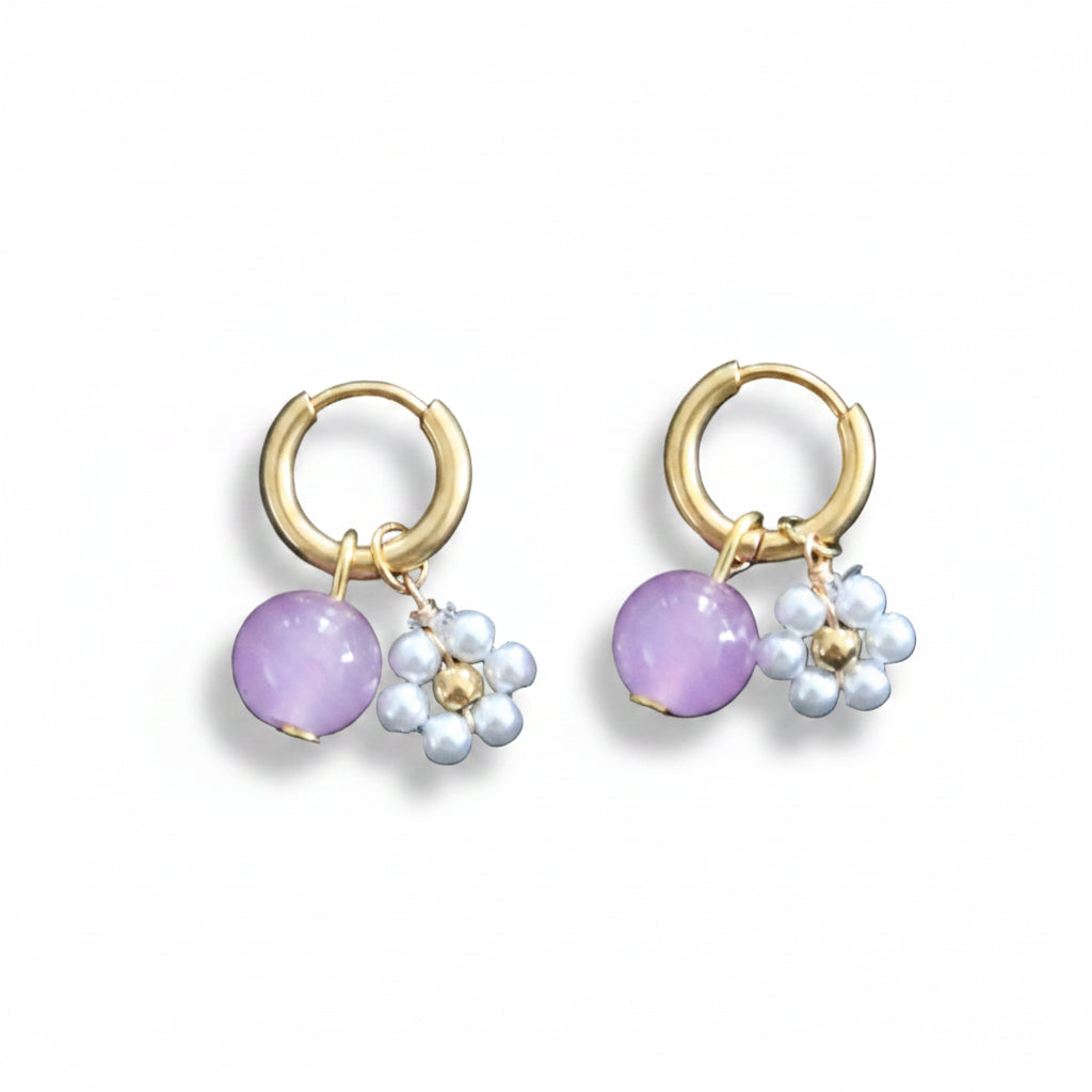 Oorbellen 'flower' (0.8cm) - Div kleuren