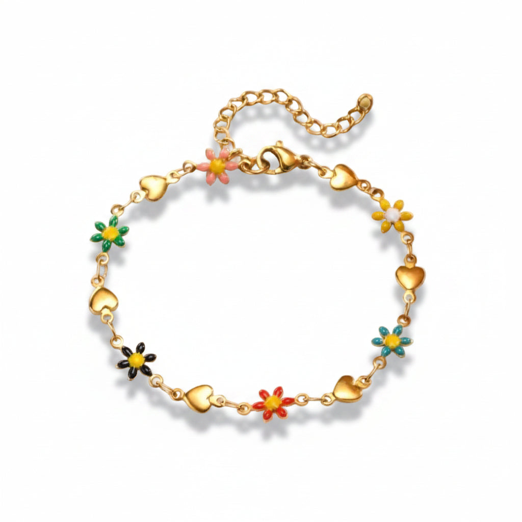Armband 'heart - flower'