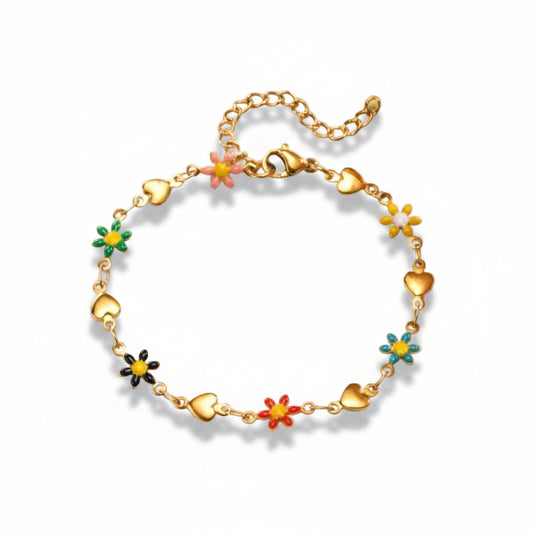 Armband 'heart - flower'