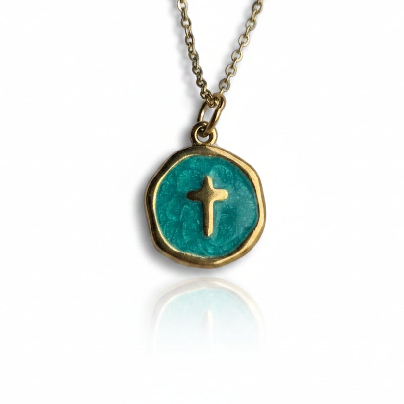 Ketting ' kruis ' - Div kleuren.