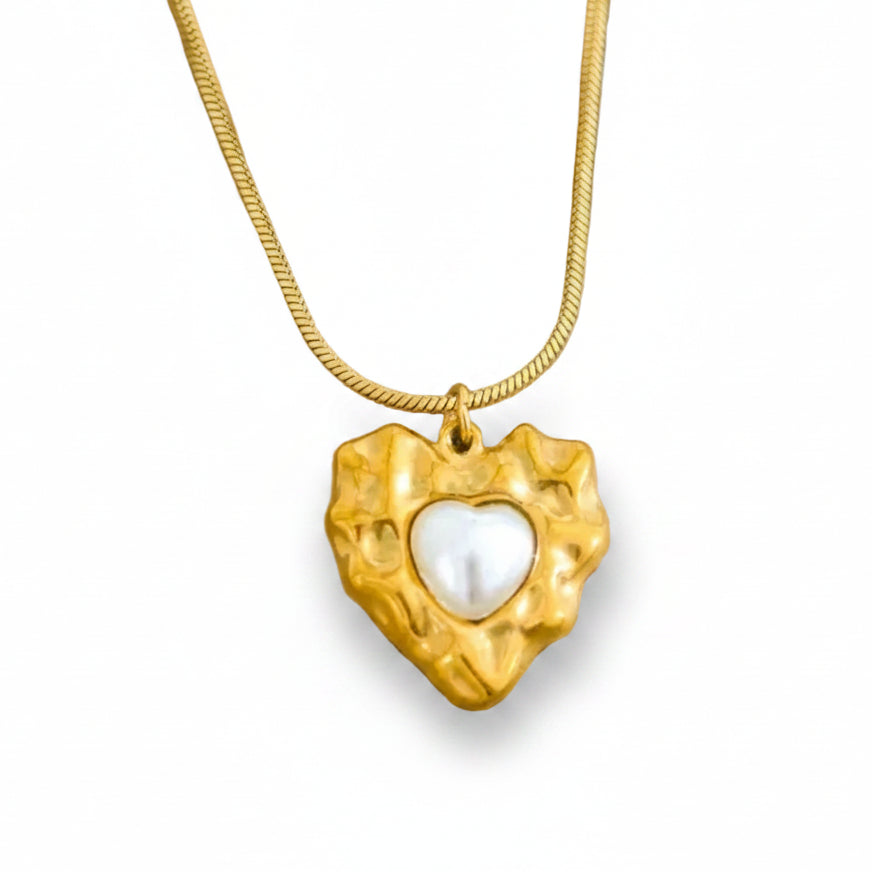 Ketting hart met parel.