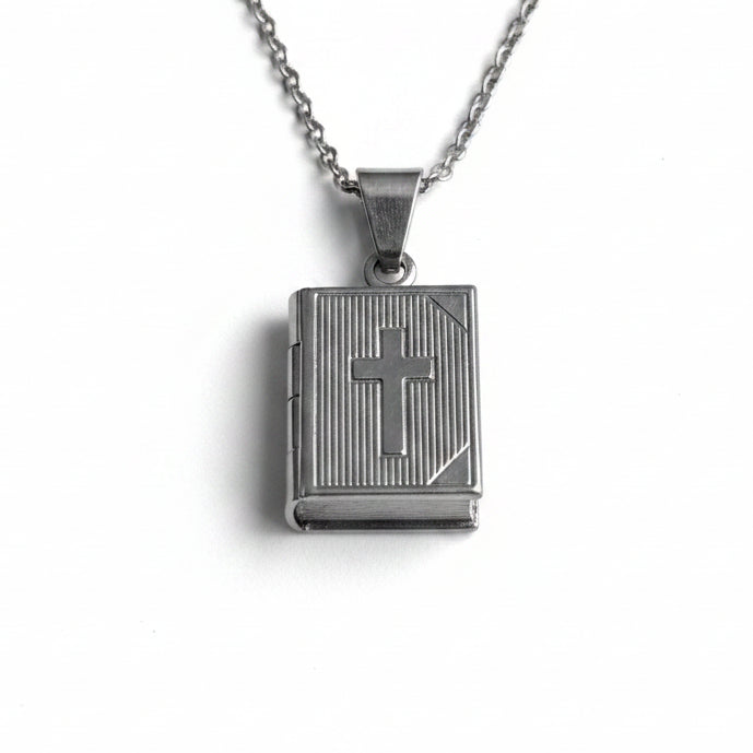Ketting memory locket book cross
