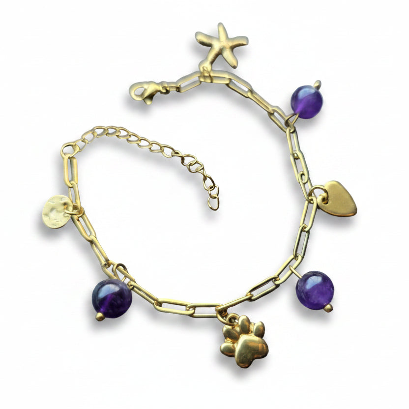 Bedelarmband met amethist