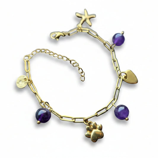 Bedelarmband met amethist