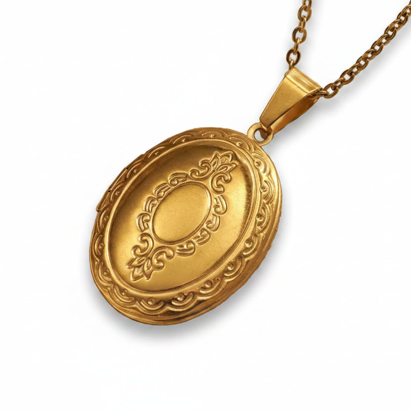 Ketting memory locket 'gold oval'