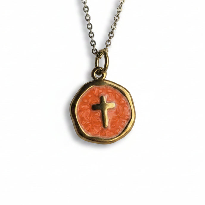 Ketting ' kruis ' - Div kleuren.