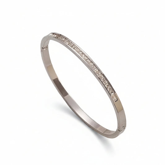 Bangle met strass zilverkleur