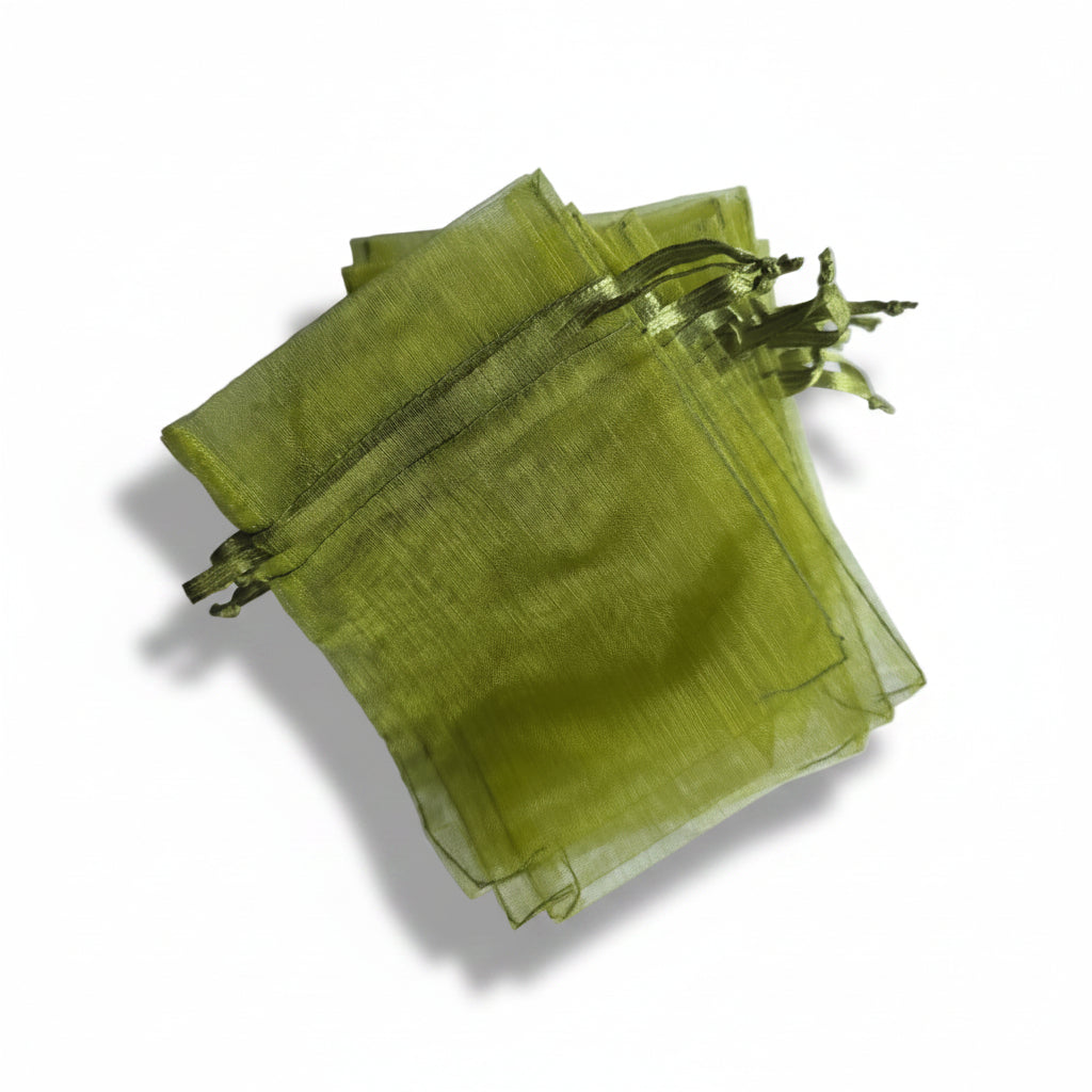 Organza zakjes groen.