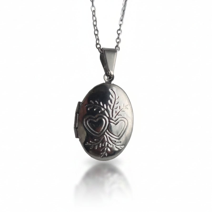 Ketting memory locket ' two hearts '
