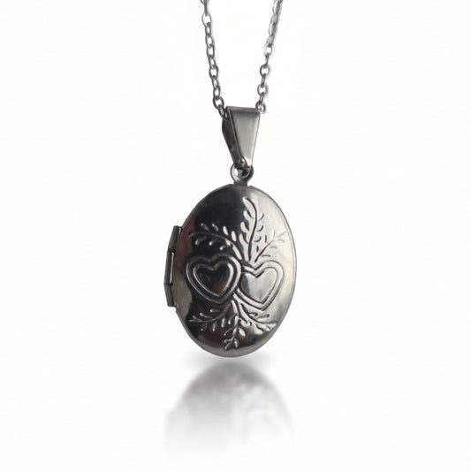 Ketting memory locket ' two hearts '