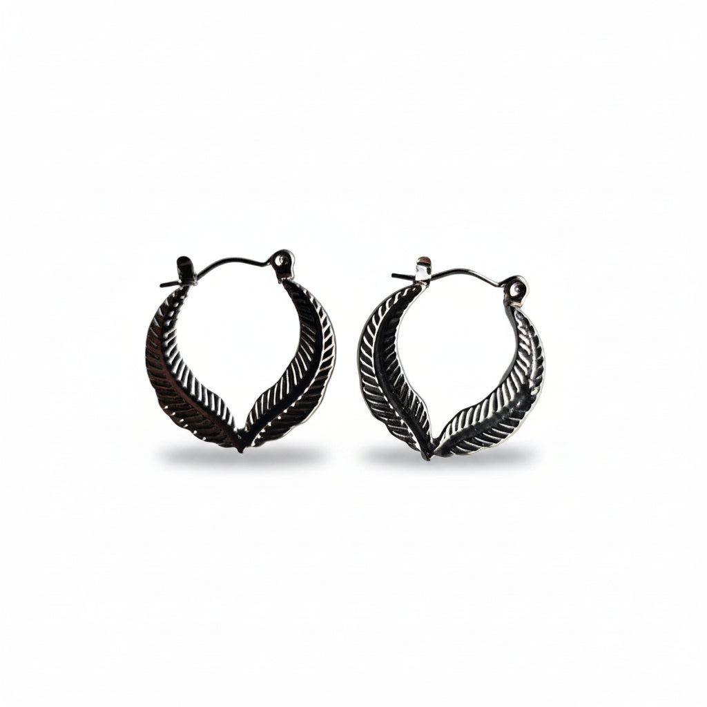 Oorbellen 'round feather'