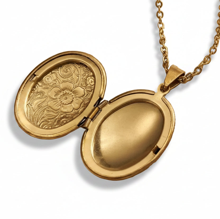 Ketting memory locket 'flowers'
