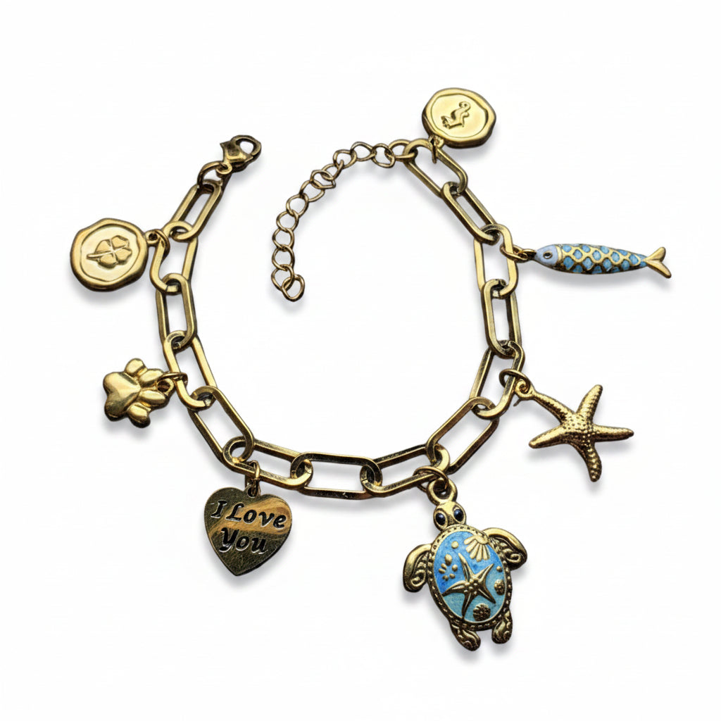 Bedelarmband roestvrijstaal.