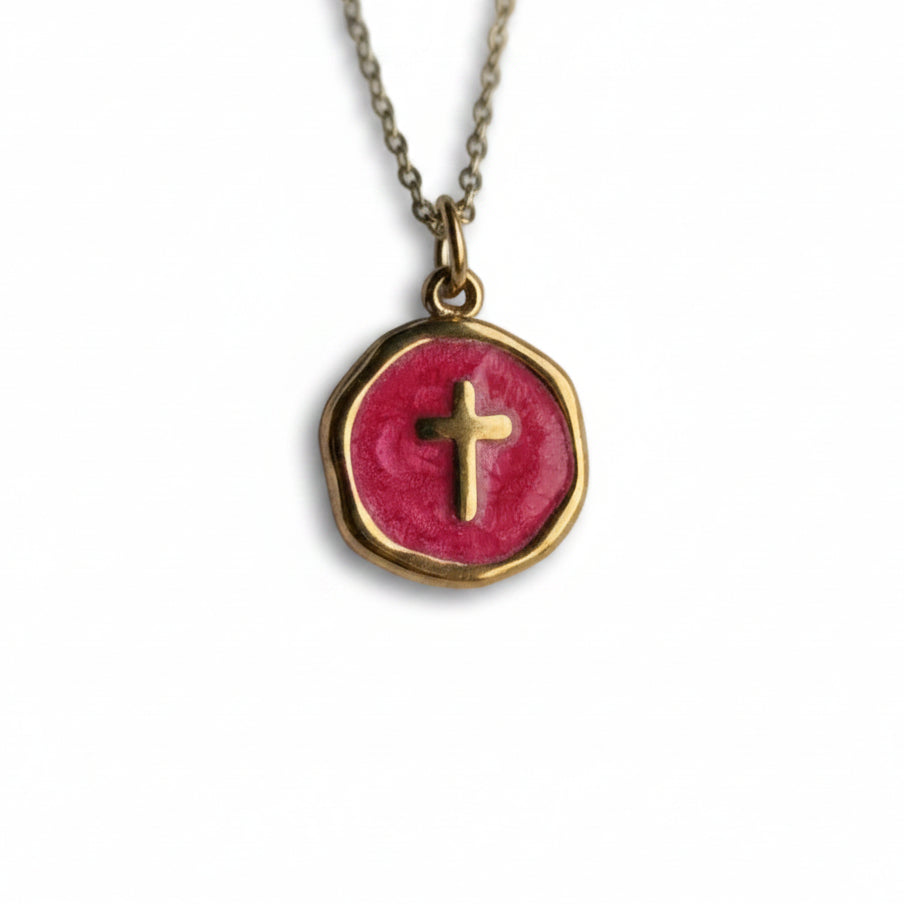 Ketting ' kruis ' - Div kleuren.