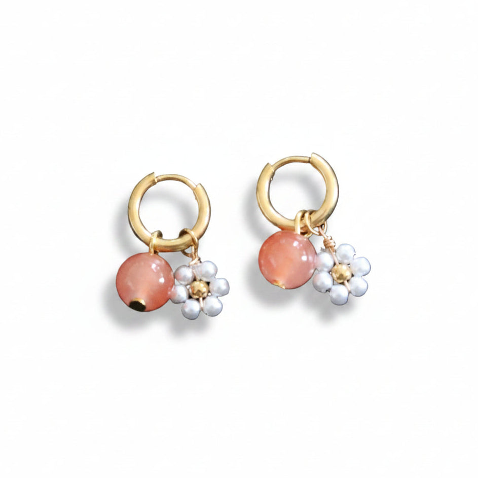 Oorbellen 'flower' (0.8cm) - Div kleuren