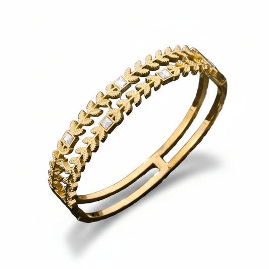 Bangle armband 'double leaves'