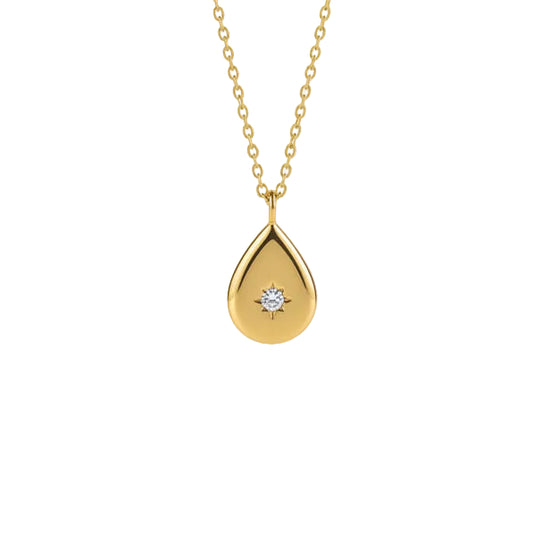 Ketting 'druppel met diamand'