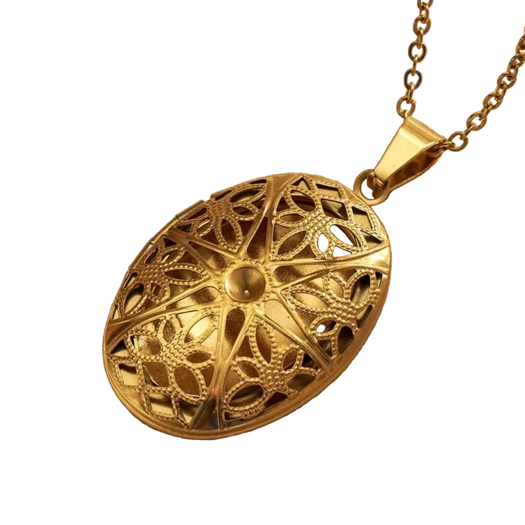 Ketting memory locket - vintage stijl